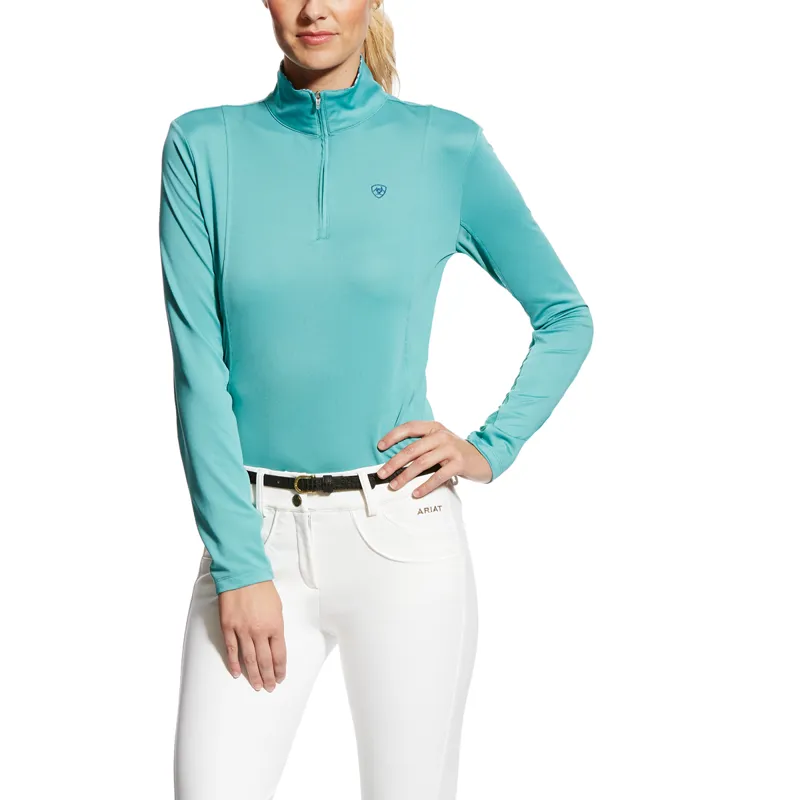 Ariat Sunstopper Ladies 1/4 Zip Top - Cold Plunge